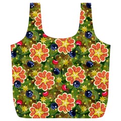 Fruit Star Blueberry Cherry Leaf Full Print Recycle Bag (xl) by Vaneshart