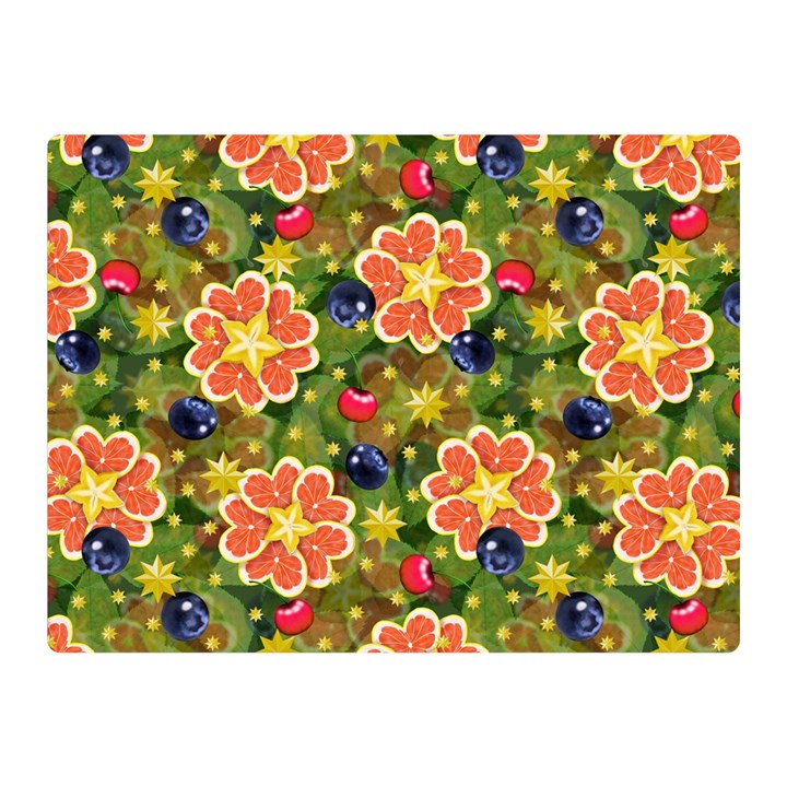 Fruit Star Blueberry Cherry Leaf Double Sided Flano Blanket (Mini) 