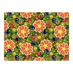 Fruit Star Blueberry Cherry Leaf Double Sided Flano Blanket (Mini)  35 x27  Blanket Back