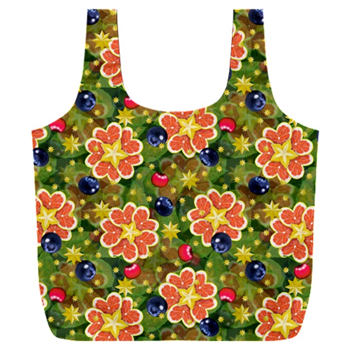 Fruit Star Blueberry Cherry Leaf Full Print Recycle Bag (XXL)