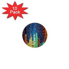 Matrix City Urbanization Technology 1  Mini Buttons (10 Pack)  by Vaneshart