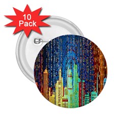 Matrix City Urbanization Technology 2 25  Buttons (10 Pack)  by Vaneshart