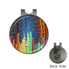 Matrix City Urbanization Technology Hat Clips With Golf Markers by Vaneshart