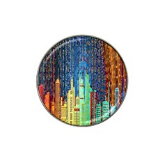 Matrix City Urbanization Technology Hat Clip Ball Marker by Vaneshart