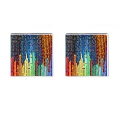 Matrix City Urbanization Technology Cufflinks (square) by Vaneshart