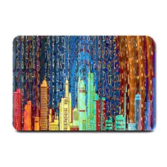 Matrix City Urbanization Technology Small Doormat  by Vaneshart