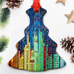 Matrix City Urbanization Technology Christmas Tree Ornament (two Sides) by Vaneshart