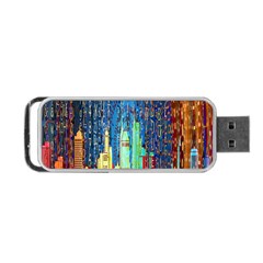 Matrix City Urbanization Technology Portable Usb Flash (one Side) by Vaneshart