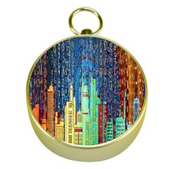 Matrix City Urbanization Technology Gold Compasses by Vaneshart