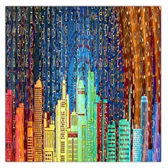 Matrix City Urbanization Technology Large Satin Scarf (square) by Vaneshart