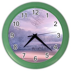 Nature Landscape Winter Color Wall Clock by Vaneshart