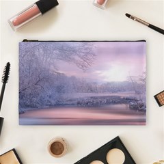 Nature Landscape Winter Cosmetic Bag (large) by Vaneshart