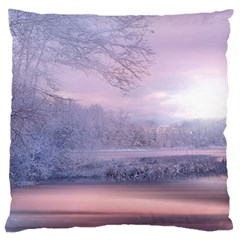 Nature Landscape Winter Large Flano Cushion Case (one Side) by Vaneshart