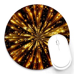 Christmas Star Wallpaper Explosion Round Mousepads by Vaneshart