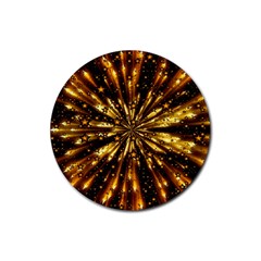 Christmas Star Wallpaper Explosion Rubber Coaster (round)  by Vaneshart