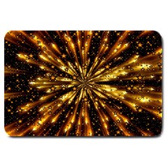 Christmas Star Wallpaper Explosion Large Doormat  by Vaneshart