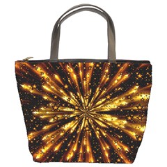 Christmas Star Wallpaper Explosion Bucket Bag by Vaneshart