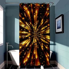 Christmas Star Wallpaper Explosion Shower Curtain 36  X 72  (stall)  by Vaneshart