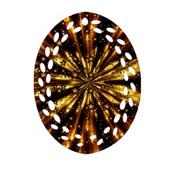 Christmas Star Wallpaper Explosion Ornament (oval Filigree) by Vaneshart