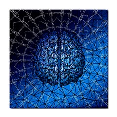 Brain Web Network Spiral Think Tile Coaster by Vaneshart