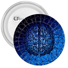 Brain Web Network Spiral Think 3  Buttons by Vaneshart