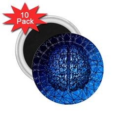 Brain Web Network Spiral Think 2 25  Magnets (10 Pack)  by Vaneshart