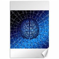 Brain Web Network Spiral Think Canvas 12  X 18  by Vaneshart