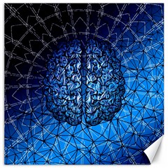 Brain Web Network Spiral Think Canvas 20  X 20  by Vaneshart