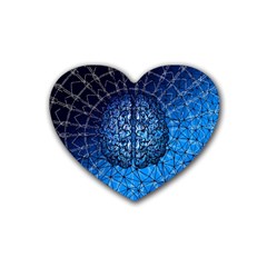 Brain Web Network Spiral Think Heart Coaster (4 Pack)  by Vaneshart