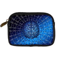 Brain Web Network Spiral Think Digital Camera Leather Case by Vaneshart