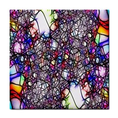 Web Network Abstract Connection Tile Coaster by Vaneshart