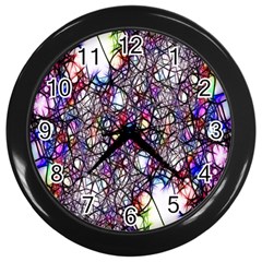 Web Network Abstract Connection Wall Clock (black) by Vaneshart