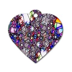 Web Network Abstract Connection Dog Tag Heart (two Sides) by Vaneshart