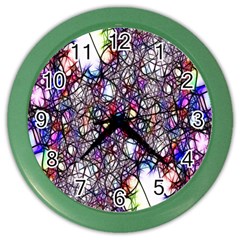 Web Network Abstract Connection Color Wall Clock by Vaneshart