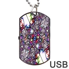 Web Network Abstract Connection Dog Tag Usb Flash (two Sides) by Vaneshart