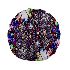 Web Network Abstract Connection Standard 15  Premium Round Cushions by Vaneshart