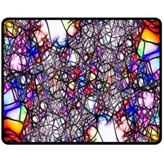 Web Network Abstract Connection Double Sided Fleece Blanket (medium)  by Vaneshart