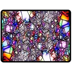 Web Network Abstract Connection Double Sided Fleece Blanket (large)  by Vaneshart