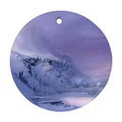 Nature Landscape Winter Snow Round Ornament (Two Sides)