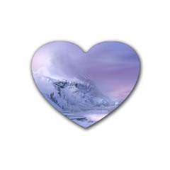 Nature Landscape Winter Snow Heart Coaster (4 pack) 