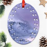 Nature Landscape Winter Snow Oval Filigree Ornament (Two Sides) Front