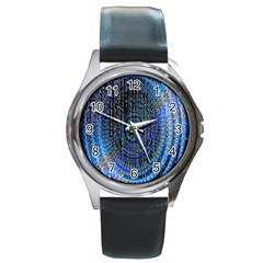 Matrix Technology Data Digital Round Metal Watch