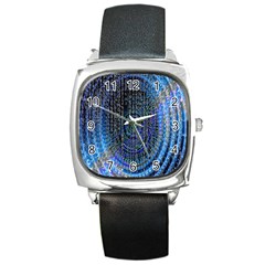 Matrix Technology Data Digital Square Metal Watch