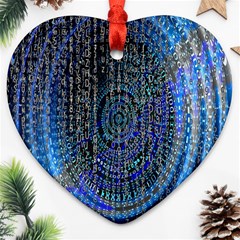 Matrix Technology Data Digital Heart Ornament (two Sides) by Vaneshart