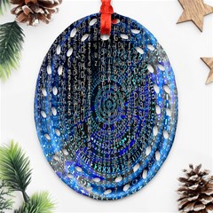 Matrix Technology Data Digital Oval Filigree Ornament (Two Sides)