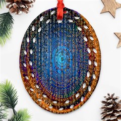 Matrix Technology Data Digital Oval Filigree Ornament (two Sides) by Vaneshart