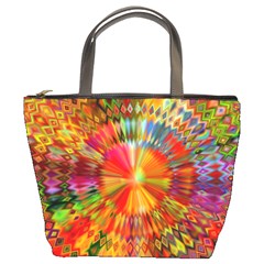 Kaleidoscope Mandala Color Bucket Bag by Vaneshart