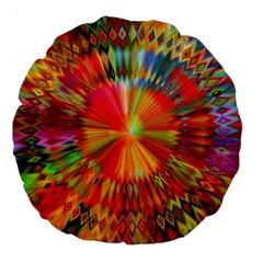 Kaleidoscope Mandala Color Large 18  Premium Flano Round Cushions by Vaneshart