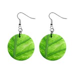 Green Bright Digital Manipulation Mini Button Earrings Front