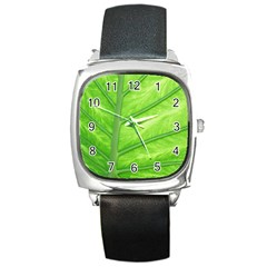 Green Bright Digital Manipulation Square Metal Watch by Vaneshart